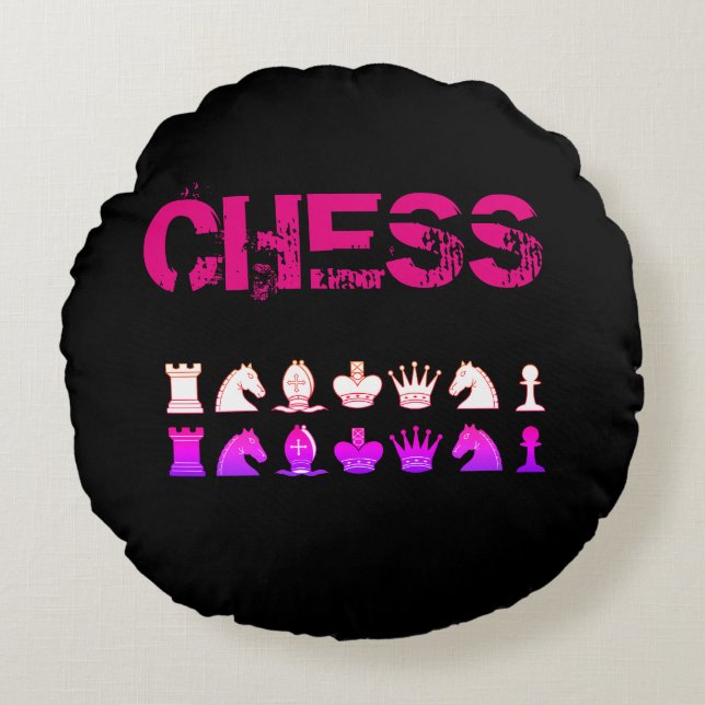 Schachkissen Rundes Kissen (Vorderseite)
