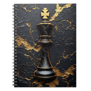 Schachkönig-Strategie-Symbol aus schwarzem Gold ♟️ Notizblock