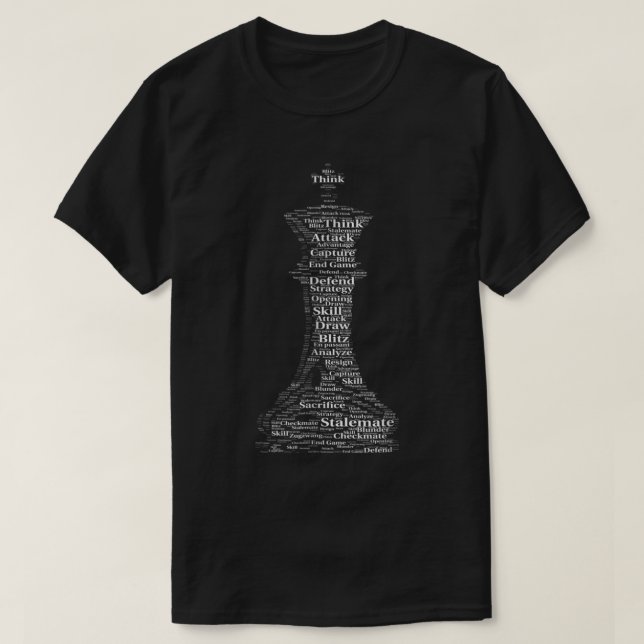 Schachkönig-Wortkunst-Design T-Shirt (Design vorne)