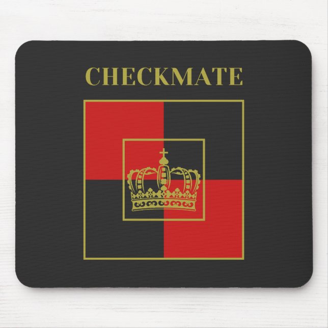 Schachkronengold schwarz mousepad (Vorne)