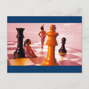 Schachmädchen Postkarte