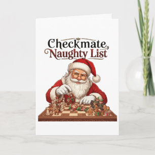 Schachmatt Böse Liste Weihnachten Santa Schach Karte
