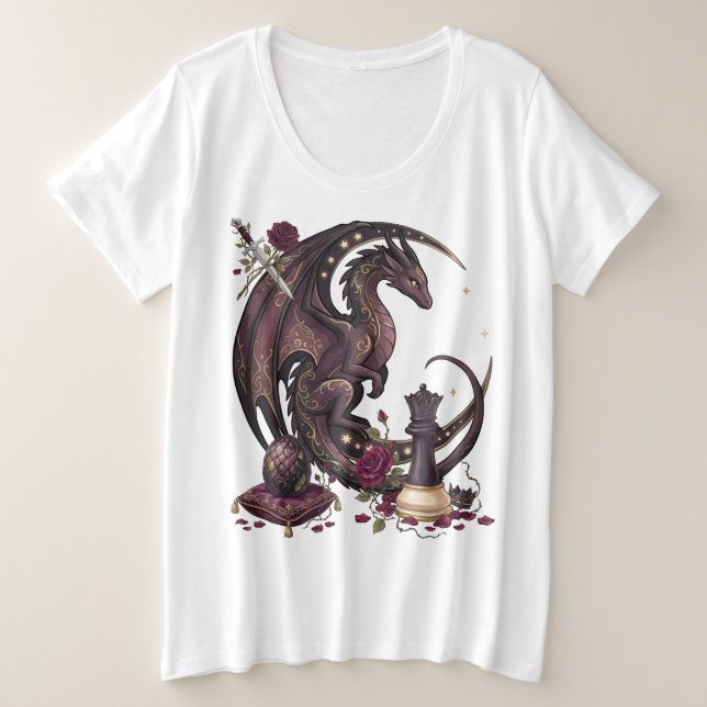 Schachmatt des gotischen Drachen  Große Größe T-Shirt (Design vorne)