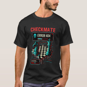 Schachmatt Fehler 404 Glitch Schachbrett Kunst Sch T-Shirt