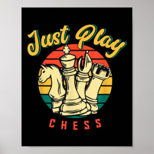 Schachmatt, spielen Sie einfach Schachzettel Graph Poster