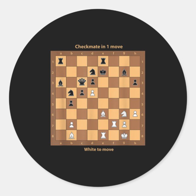 Schachmatt, spielen Sie einfach Schachzettel Graph Runder Aufkleber (Vorderseite)