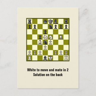 Schachmatte in 2 Rätsel #2 Postkarte