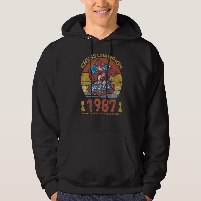 Schachmeister 1987 Nicht mein Elo Es ist mein Jahr Hoodie (Vorderseite)