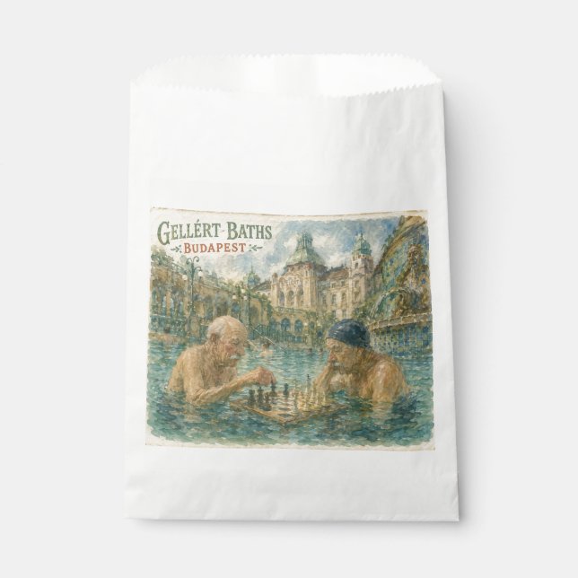 Schachpartie Gellert-Thermen Budapest Ungarn Geschenktütchen (Vorderseite)
