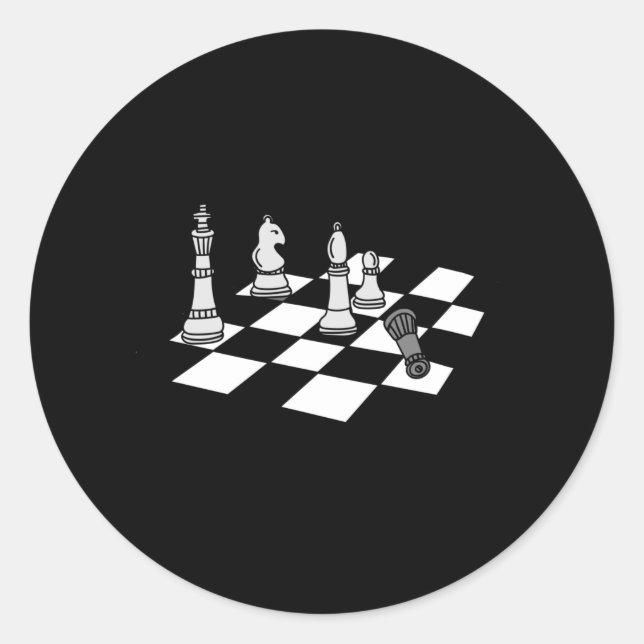 Schachpartien für Schachbrettspieler Runder Aufkleber (Vorderseite)