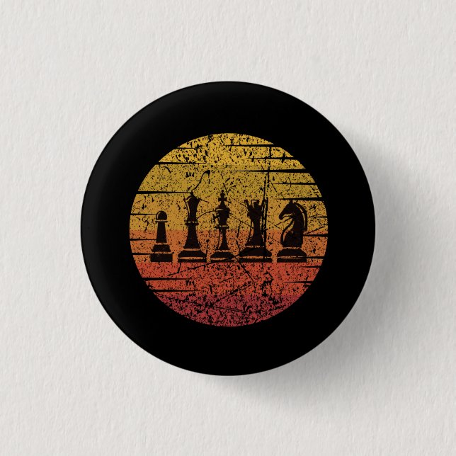 Schachpartien Retro Button (Vorderseite)