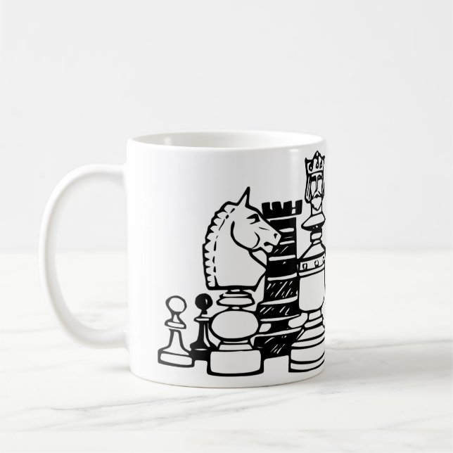 Schachpartituren Kaffeetasse (Links)