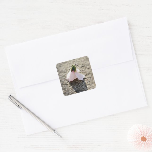 Schachpflaster-Blume Quadratischer Aufkleber (Umschlag)