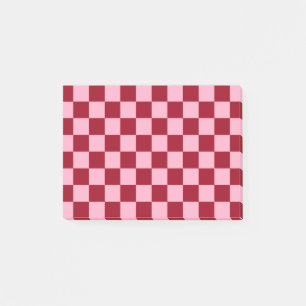 Schachrosa und Burgund Post-it Klebezettel