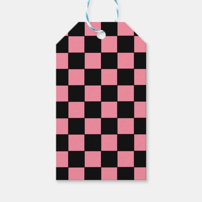Schachrosa und schwarz geschenkanhänger (Vorderseite)