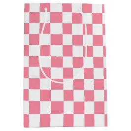 Schachrosa und Weiß Mittlere Geschenktüte