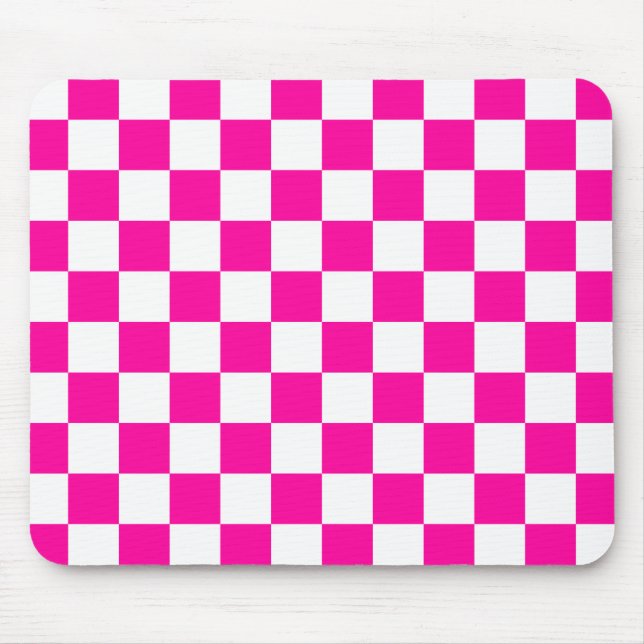 Schachrosa und Weiß Mousepad (Vorne)