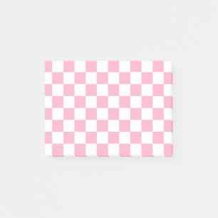 Schachrosa und weiß post-it klebezettel