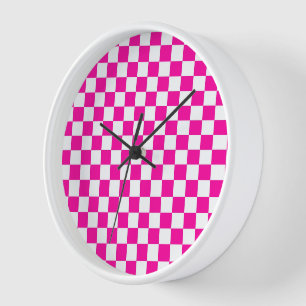 Schachrosa und Weiß Uhr