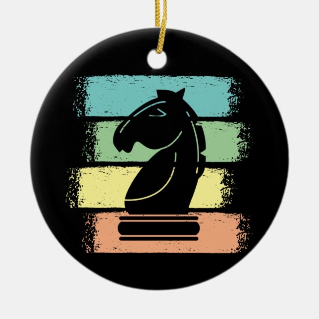 Schachrost Retro Keramik Ornament (Vorne)