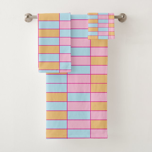 Schachroter Badhandtuch Set (Insitu)