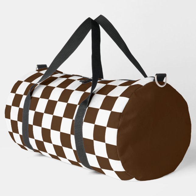 Schachrotes und weißes Muster Duffle Bag (Linke Ecke)
