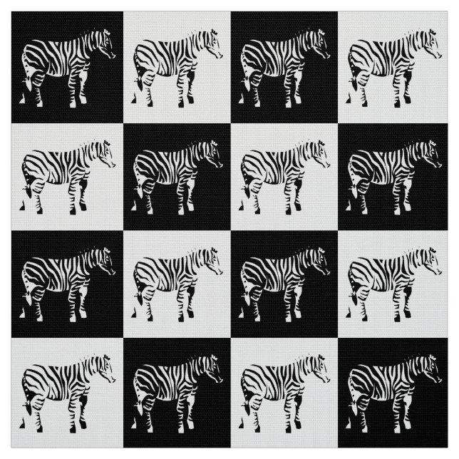 Schachrotes und weißes Zebra Stoff (Muster)