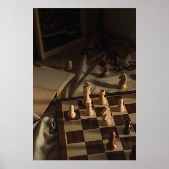 Schachschule Kunstfoto Poster (Vorne)