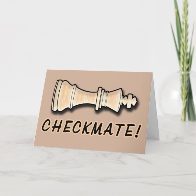 Schachsieger Glückwünsche Checkmate Karte (Vorderseite)