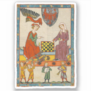 Schachspiel 14. Jahrhundert Codex Manesse Aufkleber
