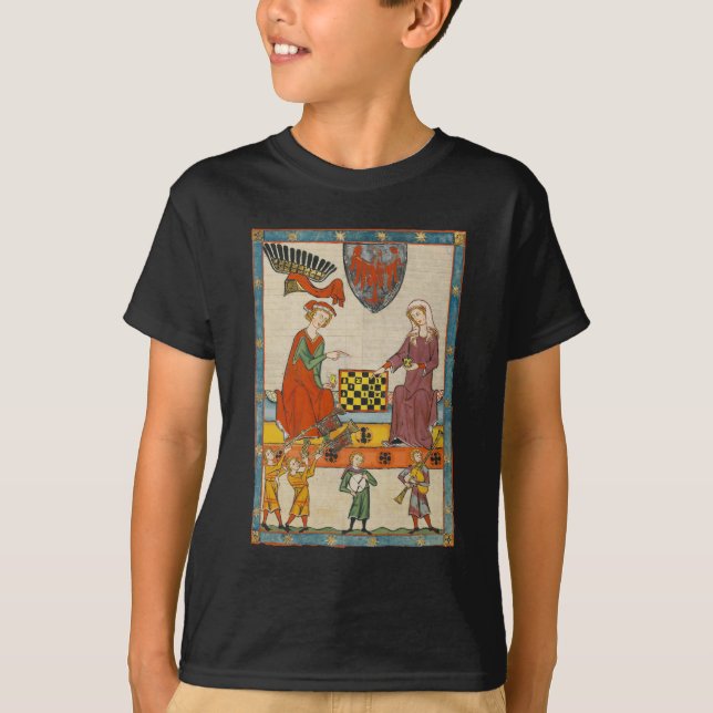 Schachspiel 14. Jahrhundert Codex Manesse T-Shirt (Vorderseite)