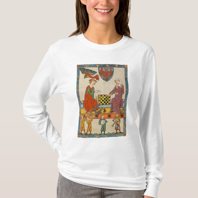 Schachspiel 14. Jahrhundert Codex Manesse T-Shirt (Vorderseite)