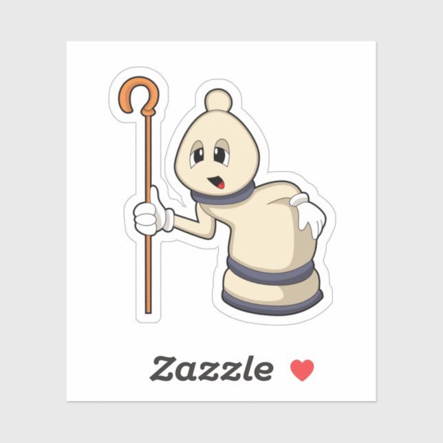 Schachspiel Bischof von Schach Aufkleber (Blatt)