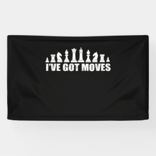 Schachspiel Figuren Ich habe Züge Fans Liebhaber C Banner