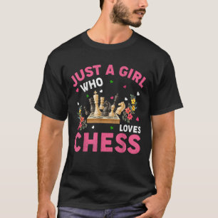Schachspiel Lover Nur ein Mädchen, das Schach Lieb T-Shirt