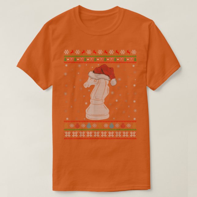 Schachspiel Lover Xmas Lights Santa Schach Ugly Ch T-Shirt (Design vorne)