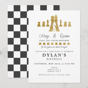 Schachspiel Nacht Geburtstag Rufen Sie Ihre Knight Einladung