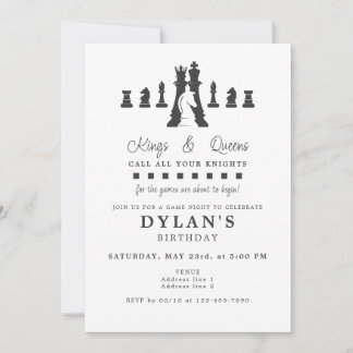 Schachspiel Nacht jedes Alter Geburtstag Rufen Sie Einladung
