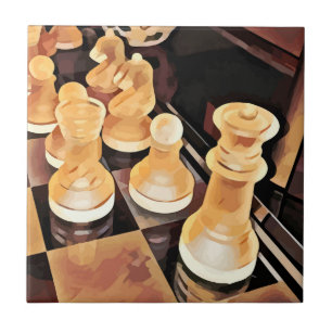 Schachspiel Original Abstrakte Kunst Fliese