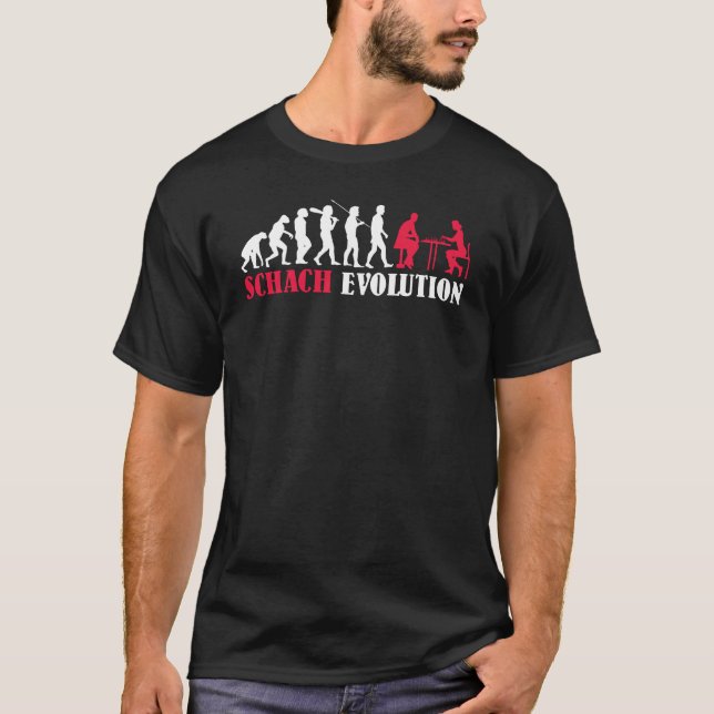 Schachspiel Schach Stücke Design T-Shirt (Vorderseite)