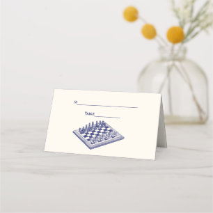 Schachspiel-Set Blau Schachbrett Platzkarten Elfen