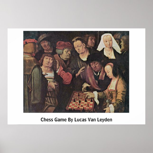 Schachspiel von Lucas Van Leyden Poster (Vorne)