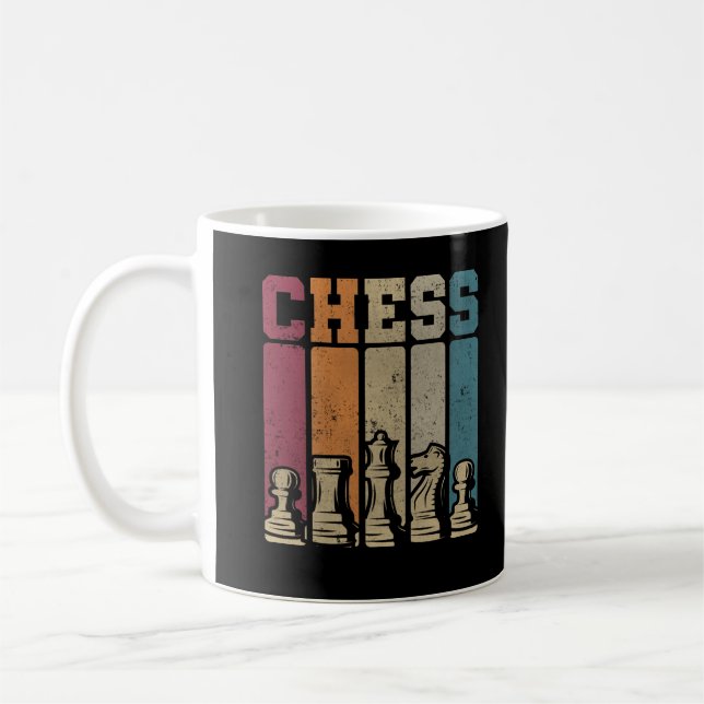 Schachspieler Checkmate Vintage Schachpartien Kaffeetasse (Links)