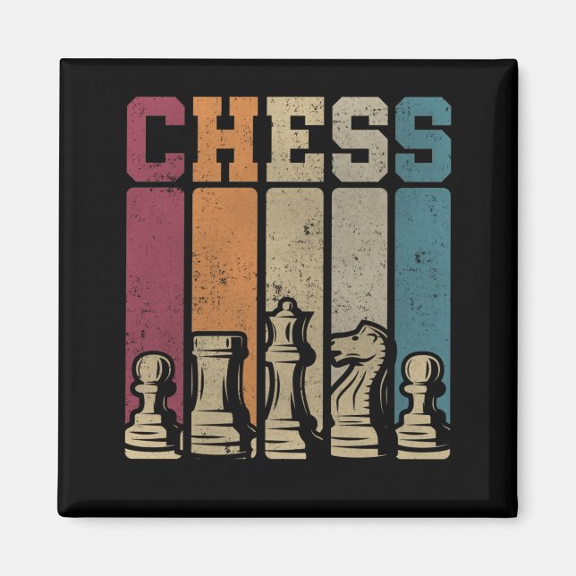 Schachspieler Checkmate Vintage Schachpartien Magnet (Vorne)