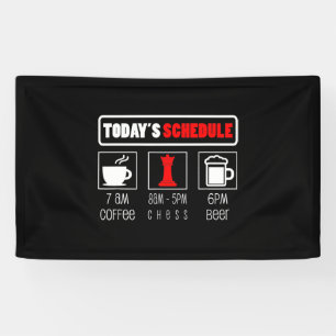 Schachspieler Heute Zeitplan Kaffee Schach Banner