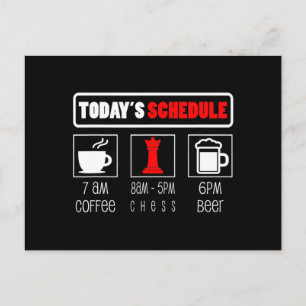 Schachspieler Heute Zeitplan Kaffee Schach Feiertagspostkarte