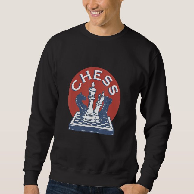 Schachspieler im Retro-Stil Sweatshirt (Vorderseite)