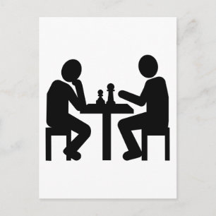 Schachspieler Postkarte