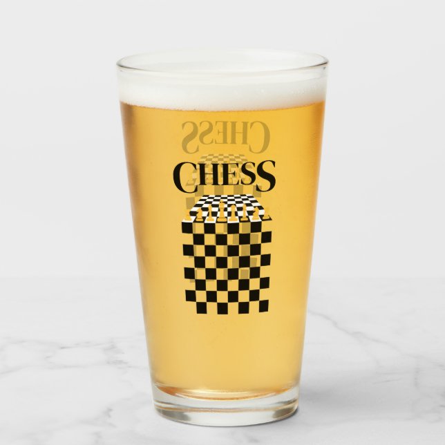Schachspieler, Schachboard Glas (Rückseite (gefüllt))
