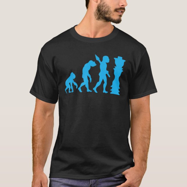 Schachspieler Schachbrett Schachspiel Evolution T-Shirt (Vorderseite)